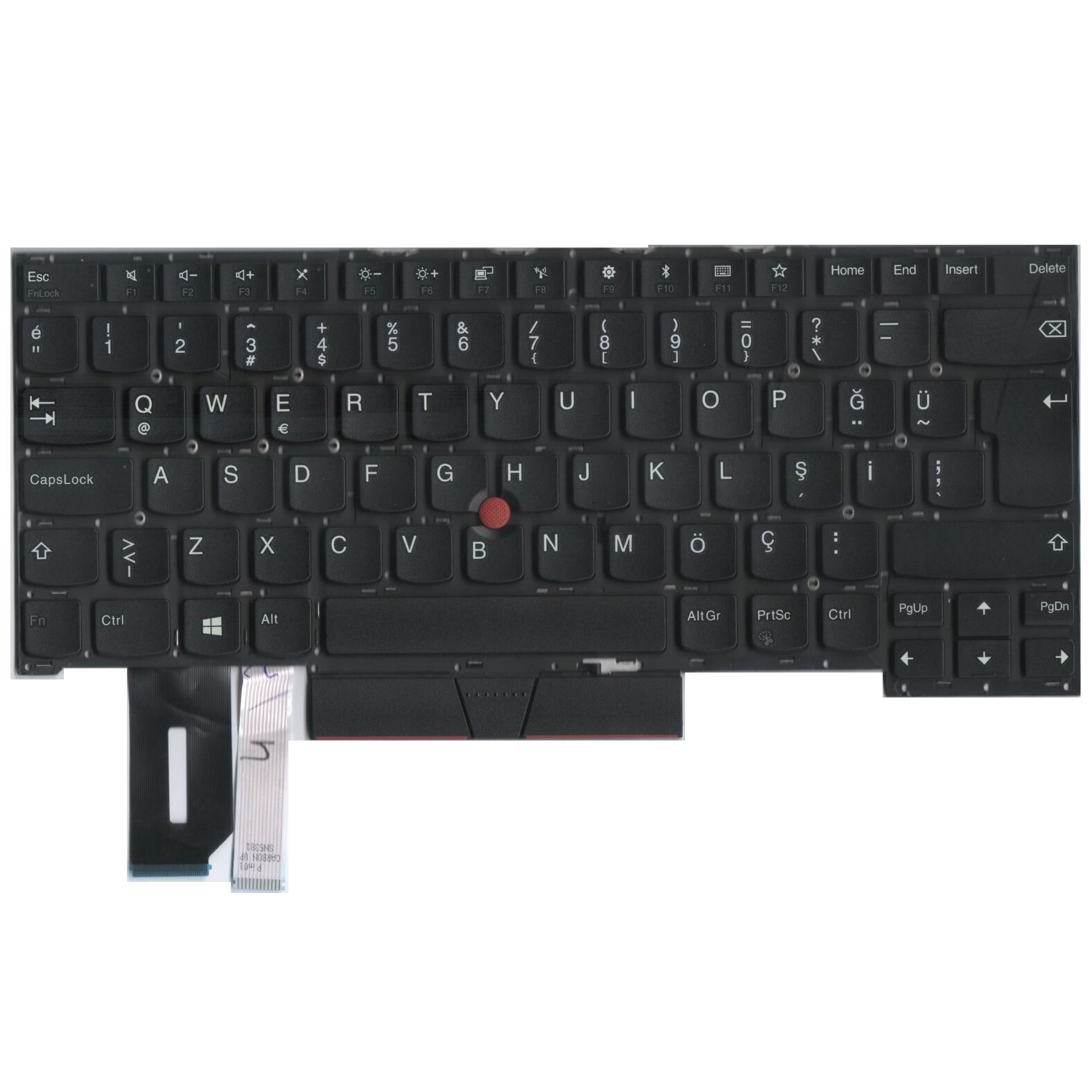 Lenovo ThinkPad X1 Extreme Gen2, 20QV, 20QW Uyumlu Klavye Tuş Takımı Tuş Seti Siyah Türkçe