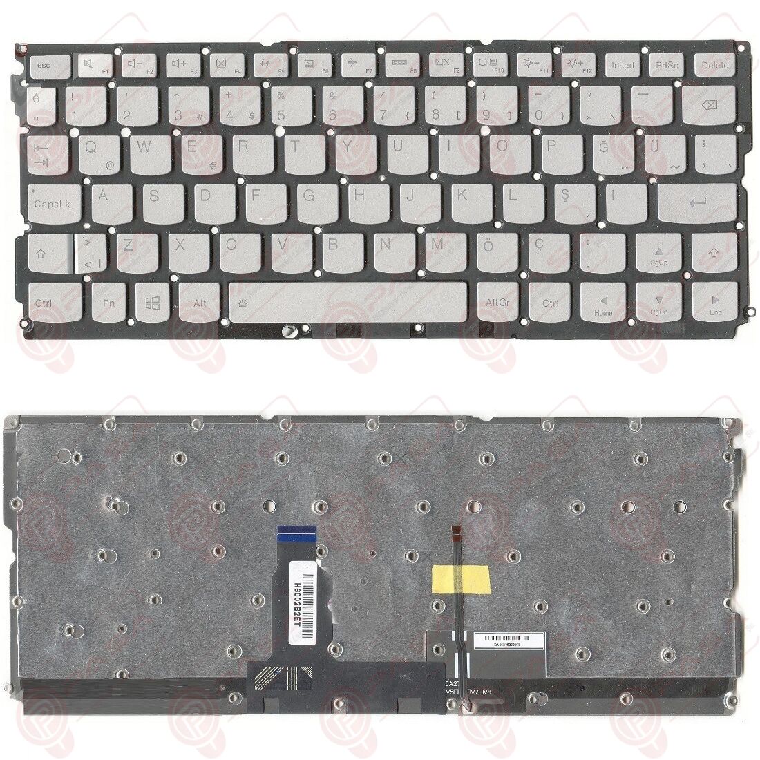 Lenovo 5CB0K93814, 5CB0K93792, 5CB0K93850 Klavye Işıklı Gri TR
