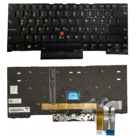 Lenovo ThinkPad X1 Extreme Gen3, 20TK, 20TL Uyumlu Klavye Tuş Takımı Tuş Seti Led Işıklı Siyah Türkçe