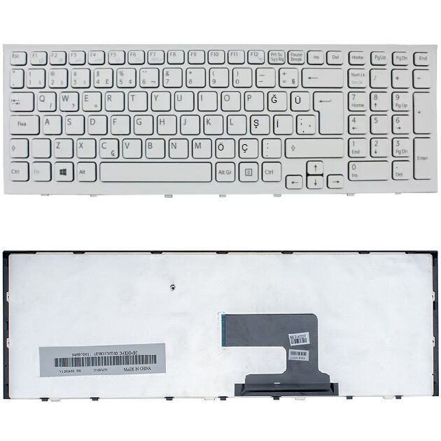Sony Vaio VPCEH2S9E, VPCEH2Z1E, VPCEH3A4E Klavye Beyaz TR