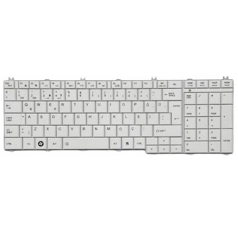 Toshiba Satellite L750-209, L750-20C, L750-20D, L750-20F Klavye Beyaz Tuş Takımı Tuş Seti Türkçe