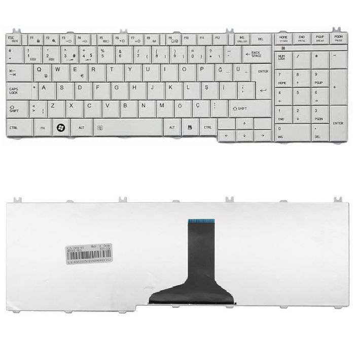 Toshiba Satellite L750-209, L750-20C, L750-20D, L750-20F Klavye Beyaz Tuş Takımı Tuş Seti Türkçe