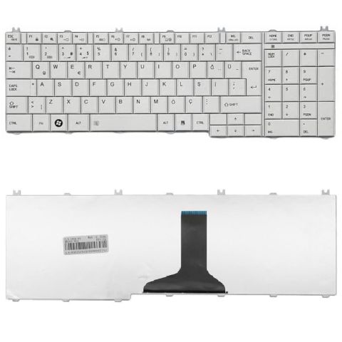 Toshiba Satellite L750-209, L750-20C, L750-20D, L750-20F Klavye Beyaz Tuş Takımı Tuş Seti Türkçe