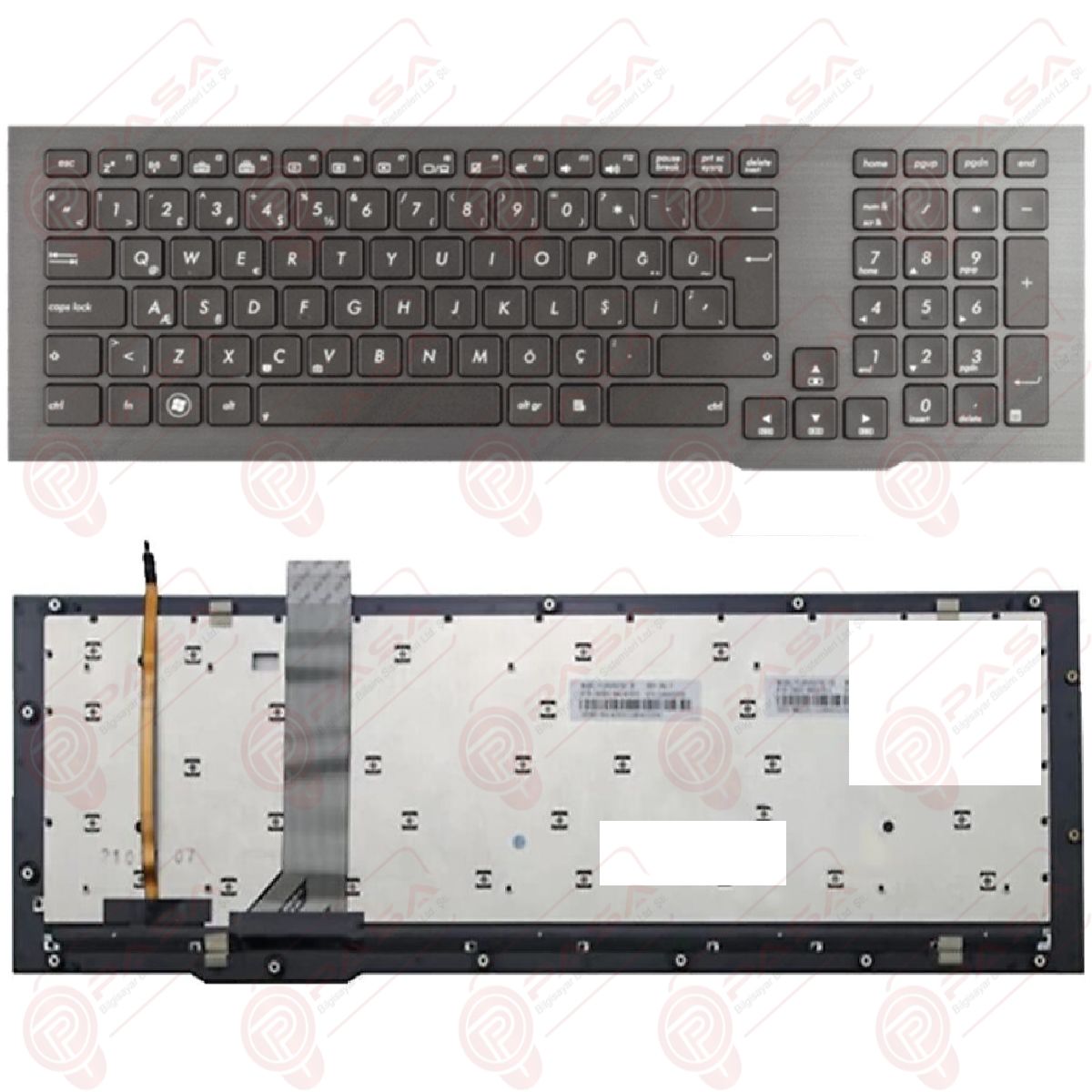 Asus 0KNB0-9413TU00, 0KNB0-9414TU00, 0KN0-MB2TU11 Klavye Tuş Takımı Tuş Seti Led Işıklı Siyah Türkçe