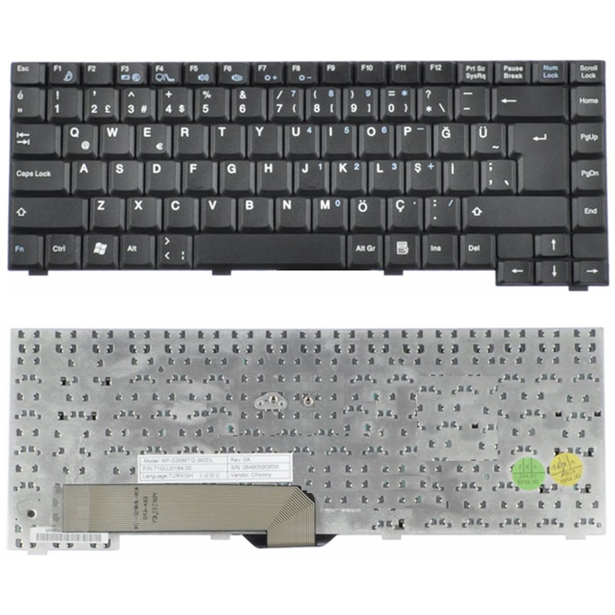 Fujitsu Siemens Amilo L6820, L6825 Klavye Tuş Takımı Tuş Seti Siyah Türkçe