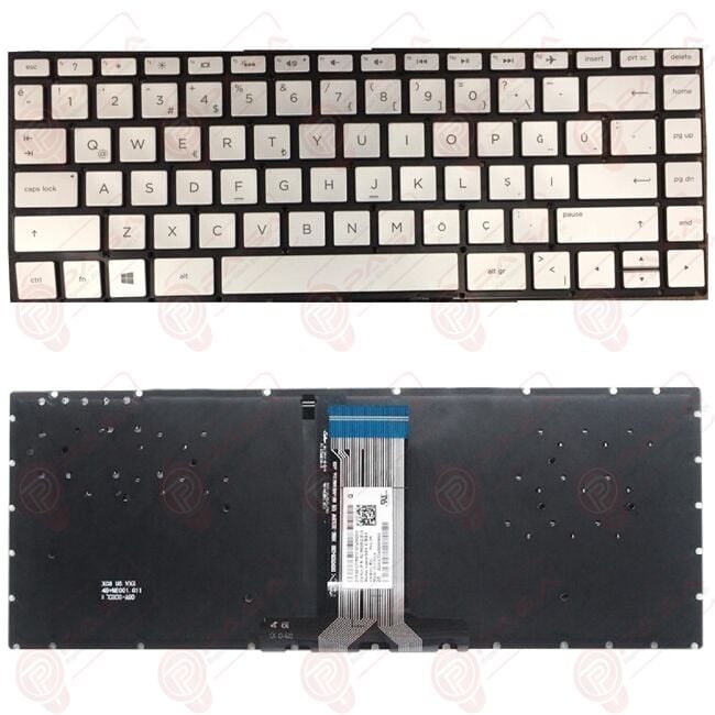 Hp Pavilion 14-BK002NT, 14-BK003NT Klavye Tuş Takımı Işıklı Gümüş Renk TR Q