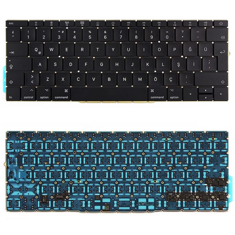 Apple Macbook Pro MLL42LL/A, MLL42TU/A, MLUQ2LL/A, MLUQ2TU/A Uyumlu Klavye Tuş Takımı Siyah Türkçe