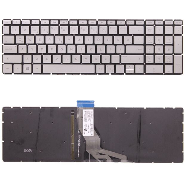 Hp Pavilion 15-CX0030NT, 15-CX0031NT Klavye Tuş Takımı Işıklı Türkçe Gümüş Q Tuş Yapısı