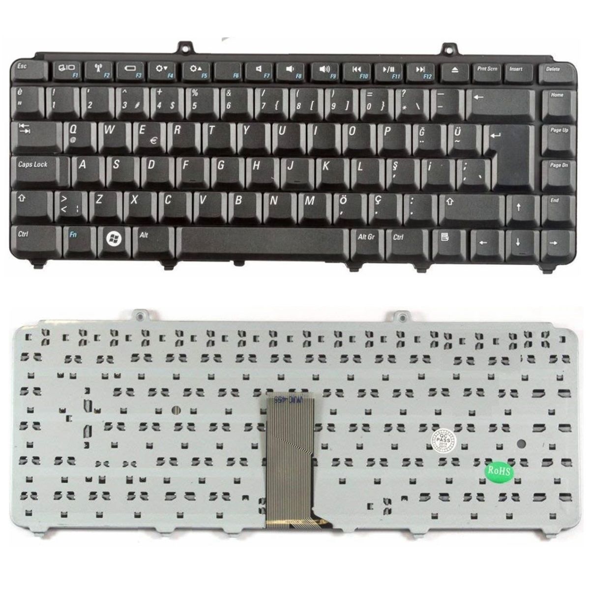 Dell 0DY087, DY087, 0JM629, JM629, 0KT429, KT429, 0MU194, MU194 Klavye Tuş Takımı Seti Siyah Türkçe