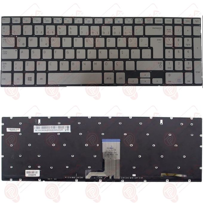Samsung NP870Z5E, NP870Z5E-X01TR, NP870Z5E-X02TR Klavye Led Işıklı Gri Tuş Takımı Tuş Seti Türkçe