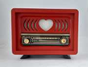 Nostaljik  Radyo(Şarjlı Pil+Adaptörlü)  Aşiyan 1 Kırmızı