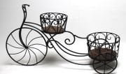 Eskitme Ahşap Ferforje Bisiklet Çiçeklik  Saksılık 81x23x45 cm.