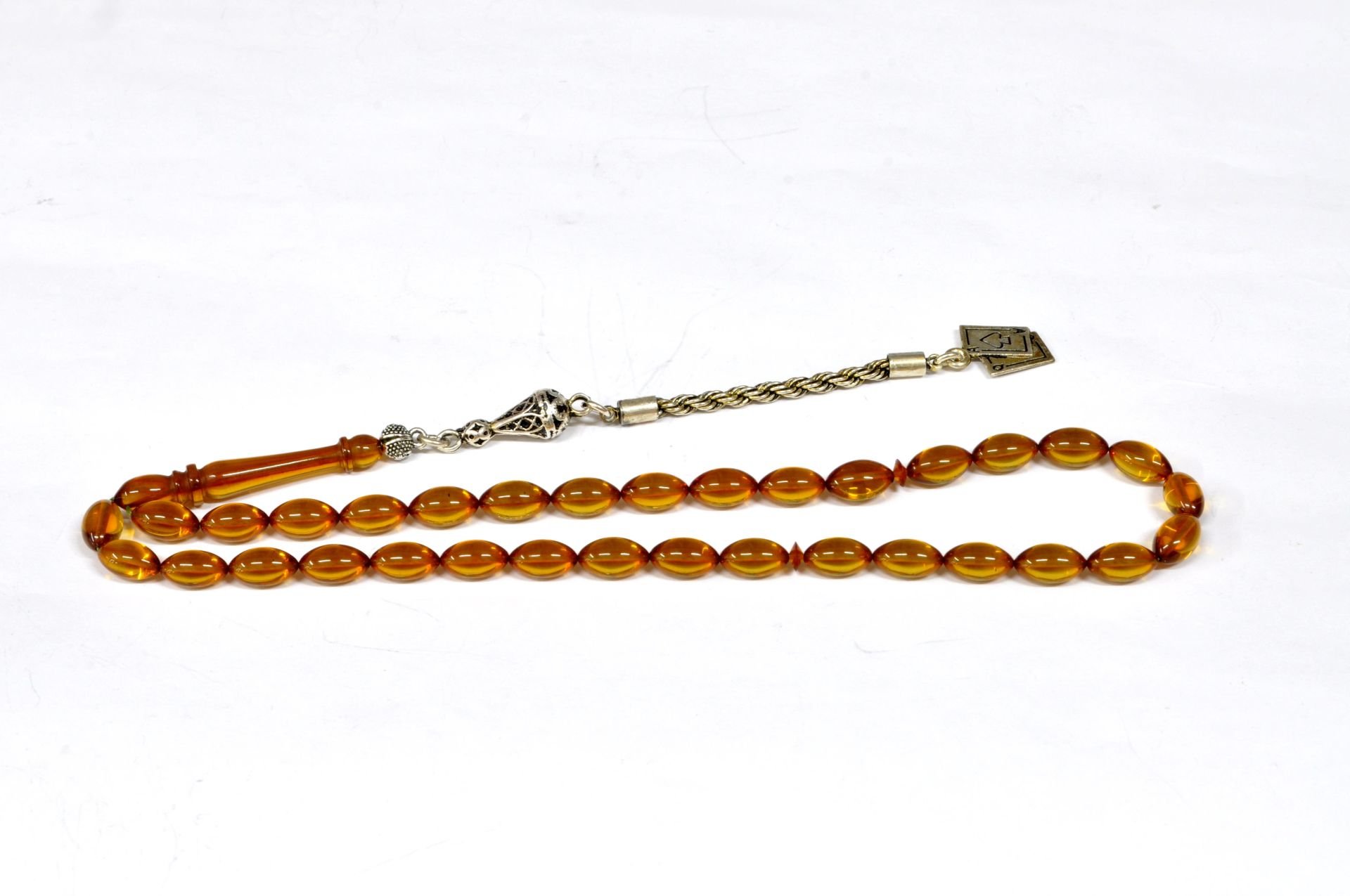 Ateş Kehribar Tesbih 6*10 mm (khr-10979)