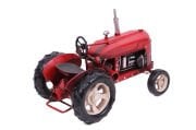 Dekoratif Metal Traktör   Kırmızı Renk 0604E-172