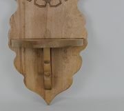 Otantik Çarşı Ahşap Oymalı Kavukluk Lambalık Raf  50x22x16 cm. Koyu Meşe Rengi