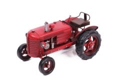 Dekoratif Metal Traktör   Kırmızı  Renk 0710E-627