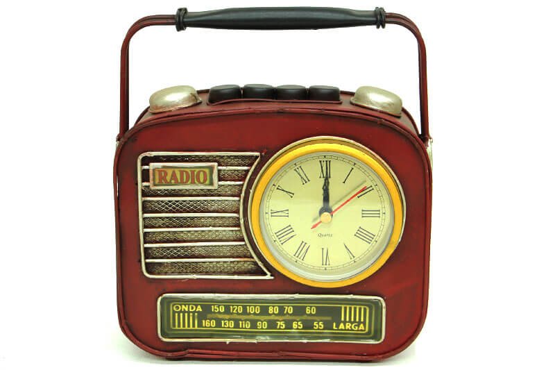 Dekoratif Metal Radyo Saatli Kumbara C0311