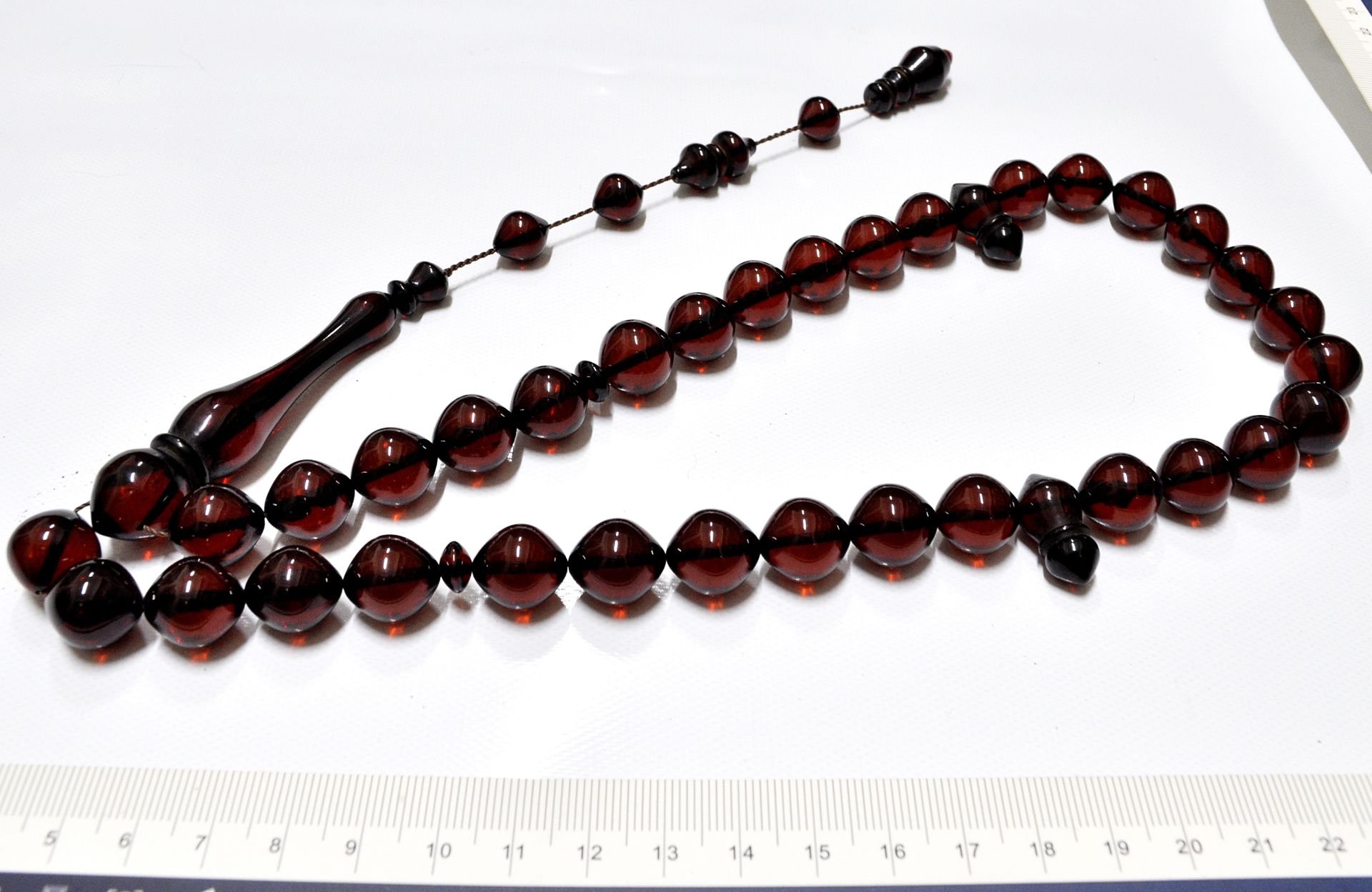 Ateş Kehribar Tesbih İstanbul Kesim 13*15 mm (khr-13026)