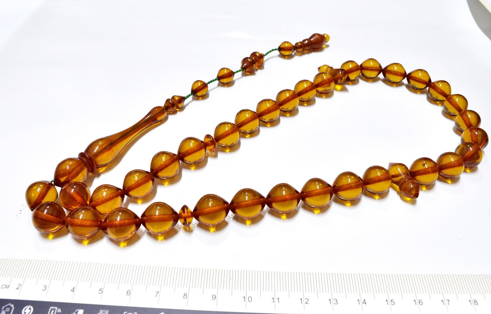 Ateş Kehribar Tesbih İstanbul Kesim 13*15 mm (khr-13028)