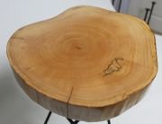 Doğal Ahşap Sehpa 32x45 cm Metal Ayaklı
