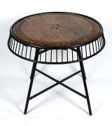 Ahşap Oymalı Yuvarlak Orta Sehpa 64x64x61 cm. KNA561