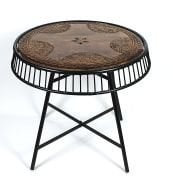 Ahşap Oymalı Yuvarlak Orta Sehpa 64x64x61 cm. KNA561-2