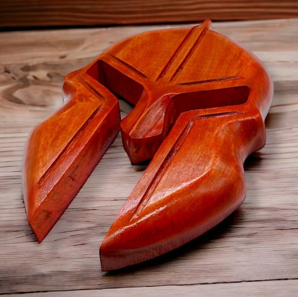 Otantik Çarşı Ahşap Gladyatör Maske Duvar Dekoru 30x18 cm.