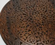 Ahşap Oymalı Yuvarlak Sehpa 60 cm.