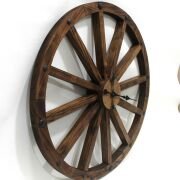 Otantik Çarşı Ahşap Teker Duvar Saati 80 cm.