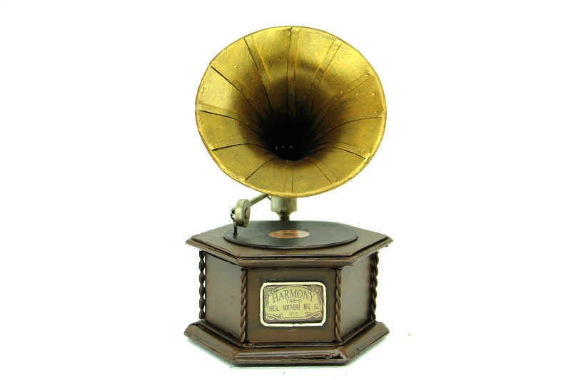 Dekoratif Metal Gramofon  C0304