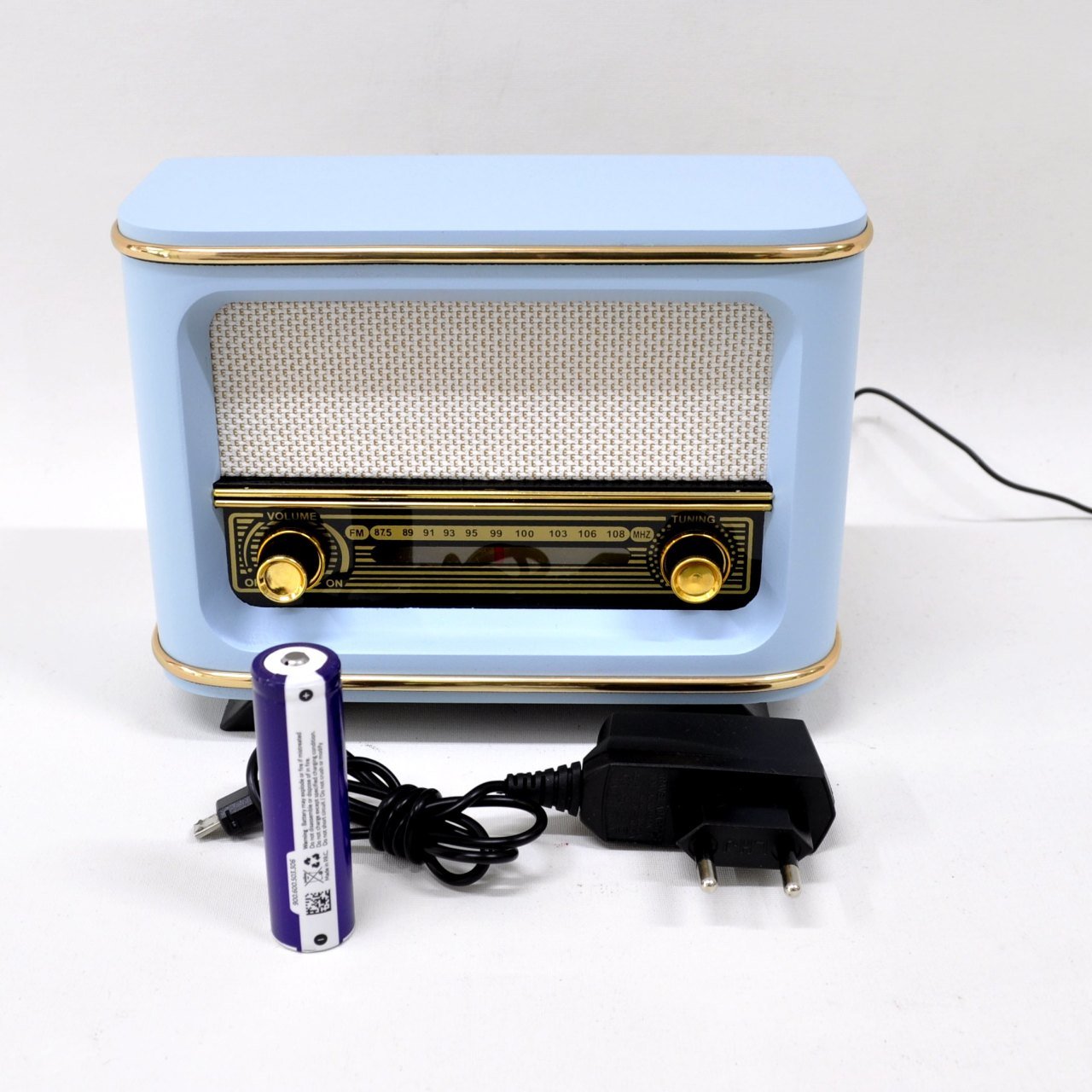 Nostaljik  Radyo  Şarjlı Pil+Adaptörlü Mavi İstanbul Model
