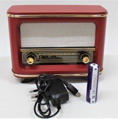 Nostaljik  Radyo Şarjlı Pil+Adaptörlü Kırmızı İstanbul Model
