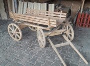Otantik Çarşı Eskitme Ahşap At Arabası 130x75x60 cm.
