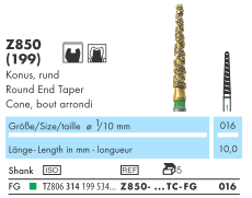 KLNK/ Turbo ABACUS Konik Yuvarlak uç 5'li, Elmas Frez  Turbo  FG
