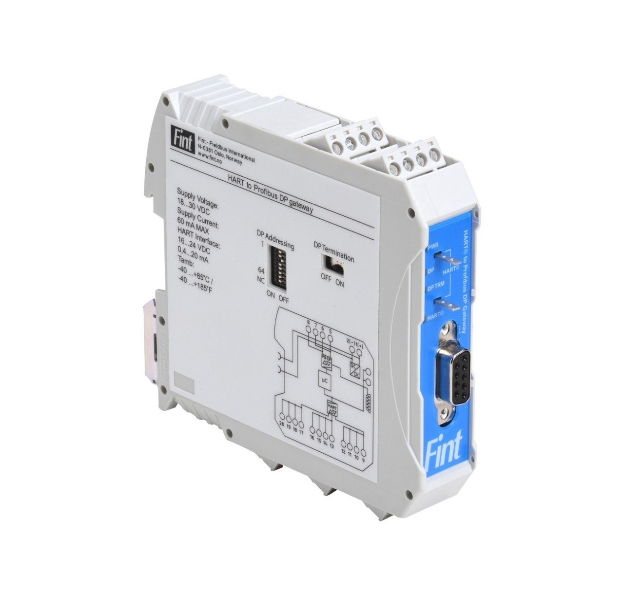 HART to Profibus DP DIN rail mounted gateway