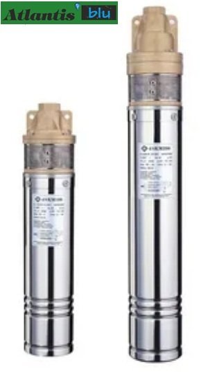 Atlantis  4SKM 150    1.5Hp-220V   4\'\' Çaplı   1\'\' Çıkışlı 12mt Kablolu + Panolu  Yüksek Basınçlı Dalgıç Pompa