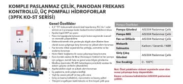 Etna 3PFK KO-ST20/11-110  3x15Hp Üç Pompalı Komple Paslanmaz Çelik Dik Milli Panodan Değişken Devirli / Frekans Kontrollü Çok Kademeli Sessiz Hidrofor (Aisi 304)