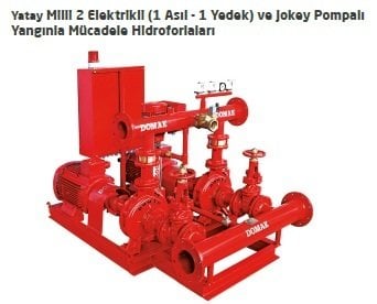 Domak  KPY65-3    2x60Hp 380V  1 Asıl 1 Yedek  Ve Jokey Pompalı Yatay Milli Yangın Hidroforu