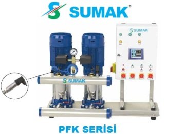 Sumak SHT 12B  400/7 PFK   2X3 kW  380V  Çift Pompalı Düşey Milli Kademeli Frekans Kontrollü Hidrofor