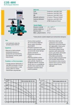 Wilo COE2-MHI204    2X0.75Hp  220V  Çok Kademeli Yatay Tip Pompalı Paket Hidrofor