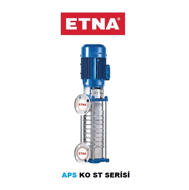 Etna APS KO-ST 5/4-0.75  1Hp 380V Komple Paslanmaz Çelik Dik Milli Çok Kademeli Kompakt Yapılı Yüksek Verimli Santrifüj Pompa -Aisi 304-(2900 d/dk)