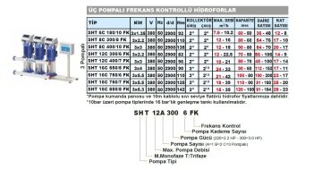 Sumak SHT 16B  750/7 FK   2X5.5 kW  380V  İki Pompalı Düşey Milli Kademeli Frekans Kontrollü Hidrofor