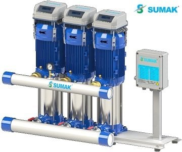 Sumak SHT 16C  750/6 FK   3X5.5 kW  380V  Üç Pompalı Düşey Milli Kademeli Frekans Kontrollü Hidrofor