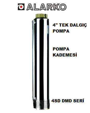 Alarko  4SD4/10 DMD    1Hp   4\'\' Tek Dalgıç Pompa (Pompa Kademesi)