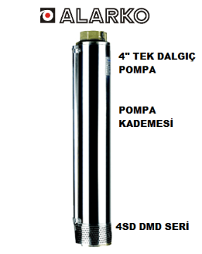 Alarko  4SD4/14 DMD    1.5Hp   4'' Tek Dalgıç Pompa (Pompa Kademesi)