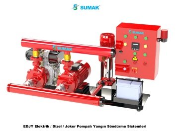 Sumak SMKT 750/2  EDJY  2X7.5 Hp, 1X1.8 Hp  Otomatik ve Manuel Marşlı Dizel + Elektrikli + Joker Pompalı Yangın Söndürme Sistemi
