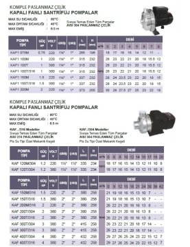 Atlantis Blu Kaf1 100T/316 1hp 380v Komple Paslanmaz Kapalı Fanlı Santrifüj Pompa