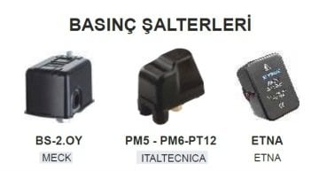 ITALTECNICA  PM 5  (1-5 BAR ÇALIŞMA ARALIĞI) 220 V  MONOFAZE BASINÇ ŞALTERİ (DURUK ŞALTER)