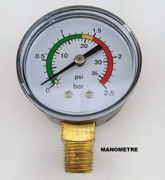MECK 0-6 BAR ALTTAN ÇIKIŞLI ÇELİK GÖVDELİ  1/4'' BAĞLANTI  50 MM ÇAPLI MANOMETRE