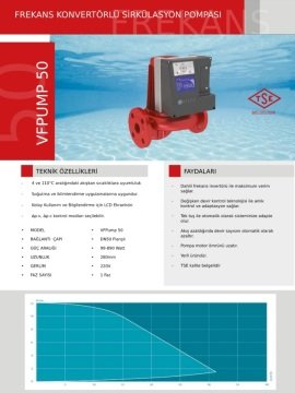 Atlas  VFPUMP 32   DN32  ATL-32-8  Frekans Konvertörlü Sirkülasyon Pompa